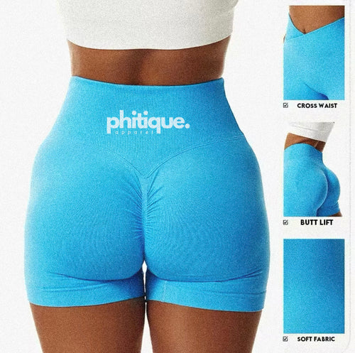 Phit V Cross Waist Scrunch Butt Biker Shorts