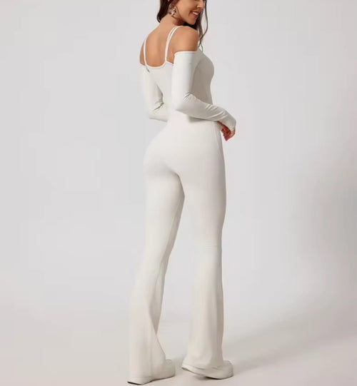 Strappy Shoulder Long Jumpsuit