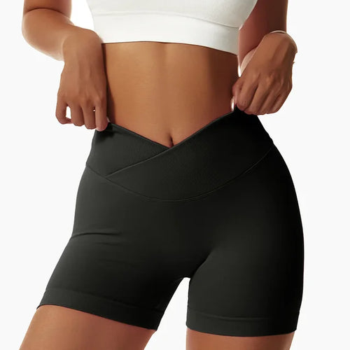 Phit V Cross Waist Scrunch Butt Biker Shorts