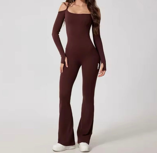 Strappy Shoulder Long Jumpsuit