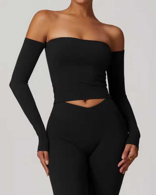 Phit To The Core Off The Shoulder Padded Long Sleeve