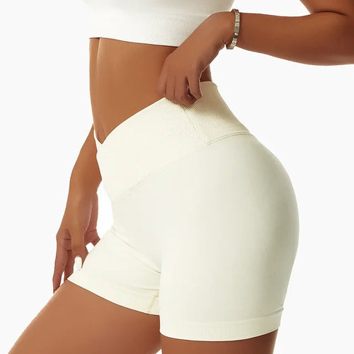 Phit V Cross Waist Scrunch Butt Biker Shorts