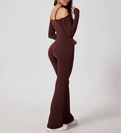 Strappy Shoulder Long Jumpsuit