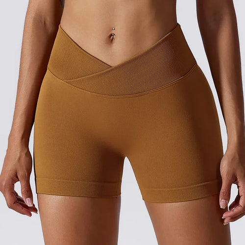 Phit V Cross Waist Scrunch Butt Biker Shorts