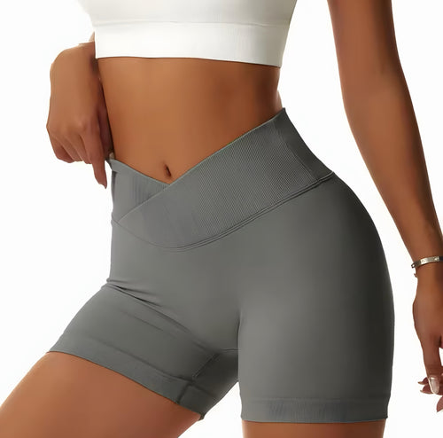 Phit V Cross Waist Scrunch Butt Biker Shorts