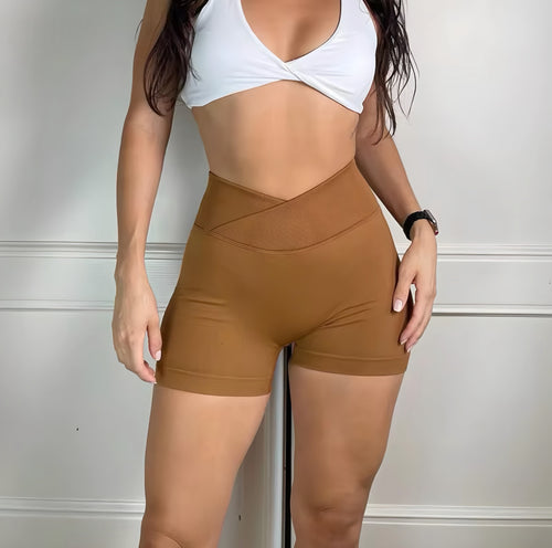 Phit V Cross Waist Scrunch Butt Biker Shorts